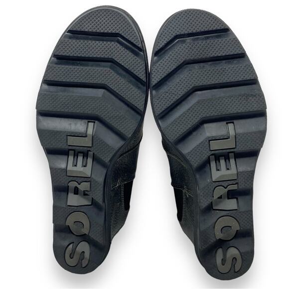 Sorel Joan Of Arc Leather Wedge Chelsea Ankle Boot In Quarry Women’s Size 9.5 - Picture 4 of 7